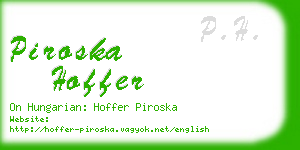 piroska hoffer business card